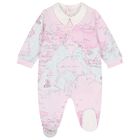 Baby Girls Ivory & Pink Geo Map Babygrow Gift Set, 2, hi-res