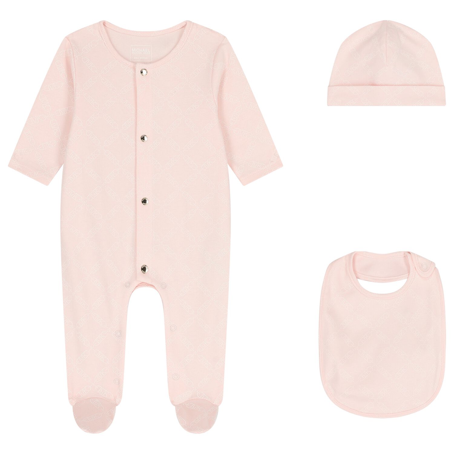 Baby Girls Pink Logo Babygrow Gift Set, 2, hi-res