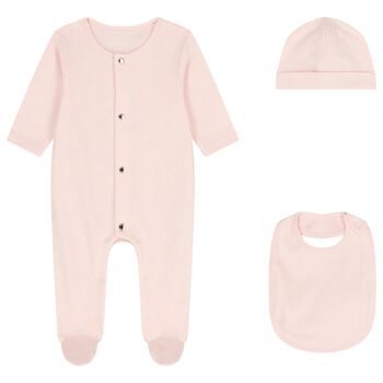 Baby Girls Pink Logo Babygrow Gift Set
