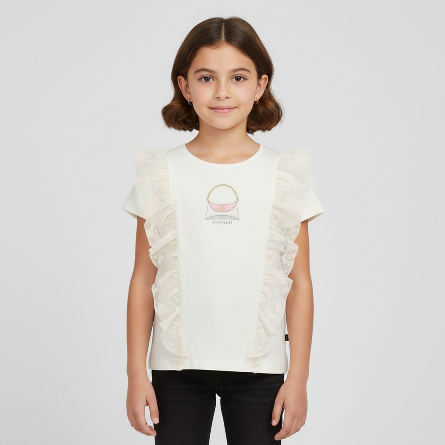 Girls Ivory Logo Bag Top, 1, hi-res