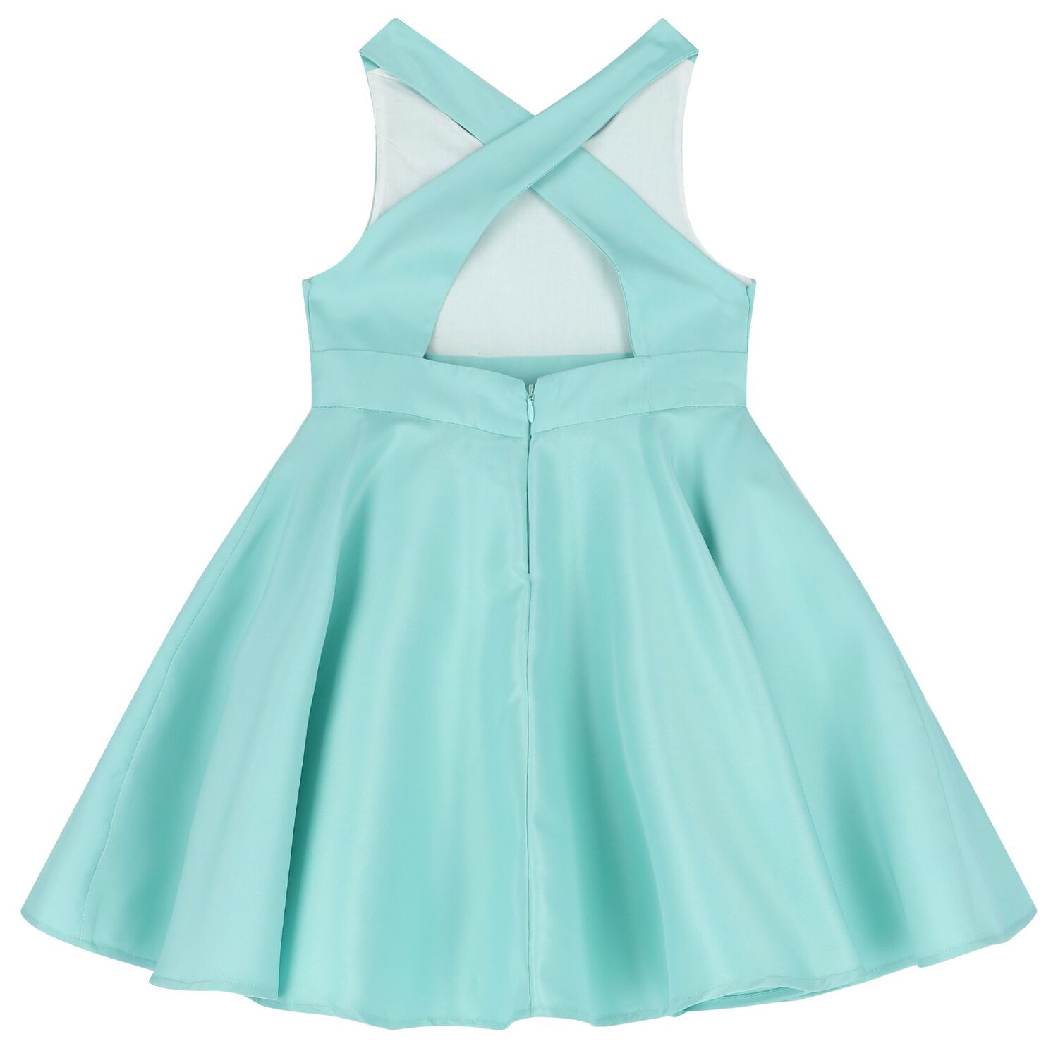 Girls Aqua Flared Dress, 1, hi-res image number null