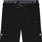 Boys Black Logo Joggers, 1, hi-res