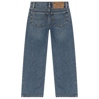 Boys Blue Logo Denim Jeans