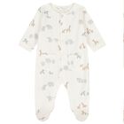 Beige & White Animals Babygrows ( 2-Pack ), 2, hi-res