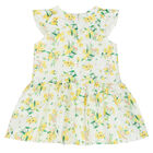 Younger Girls White Floral Dress, 1, hi-res