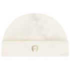 Ivory & Gold Logo Baby Hat, 1, hi-res