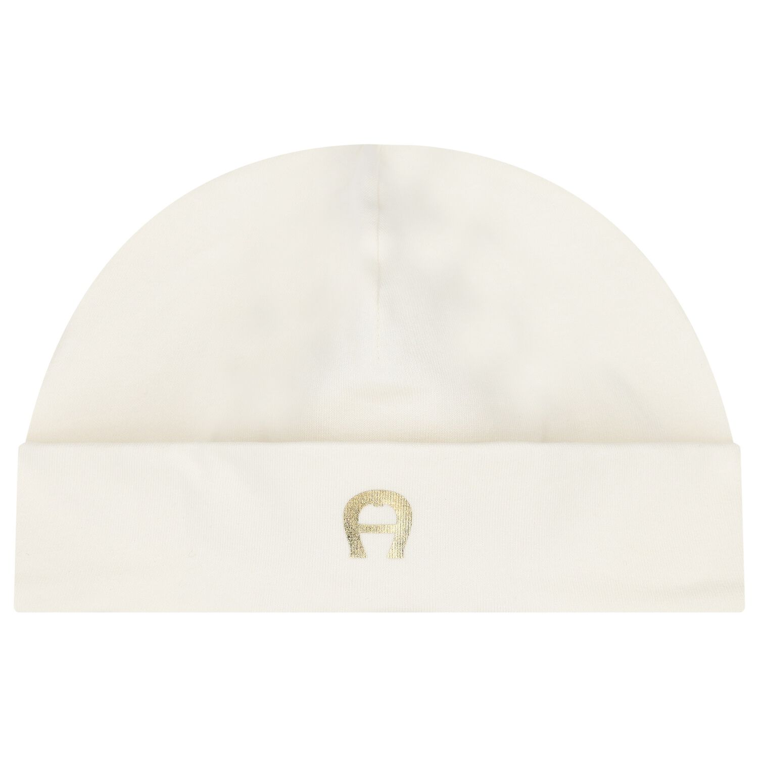 Ivory & Gold Logo Baby Hat, 1, hi-res