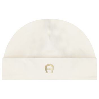 Ivory & Gold Logo Baby Hat