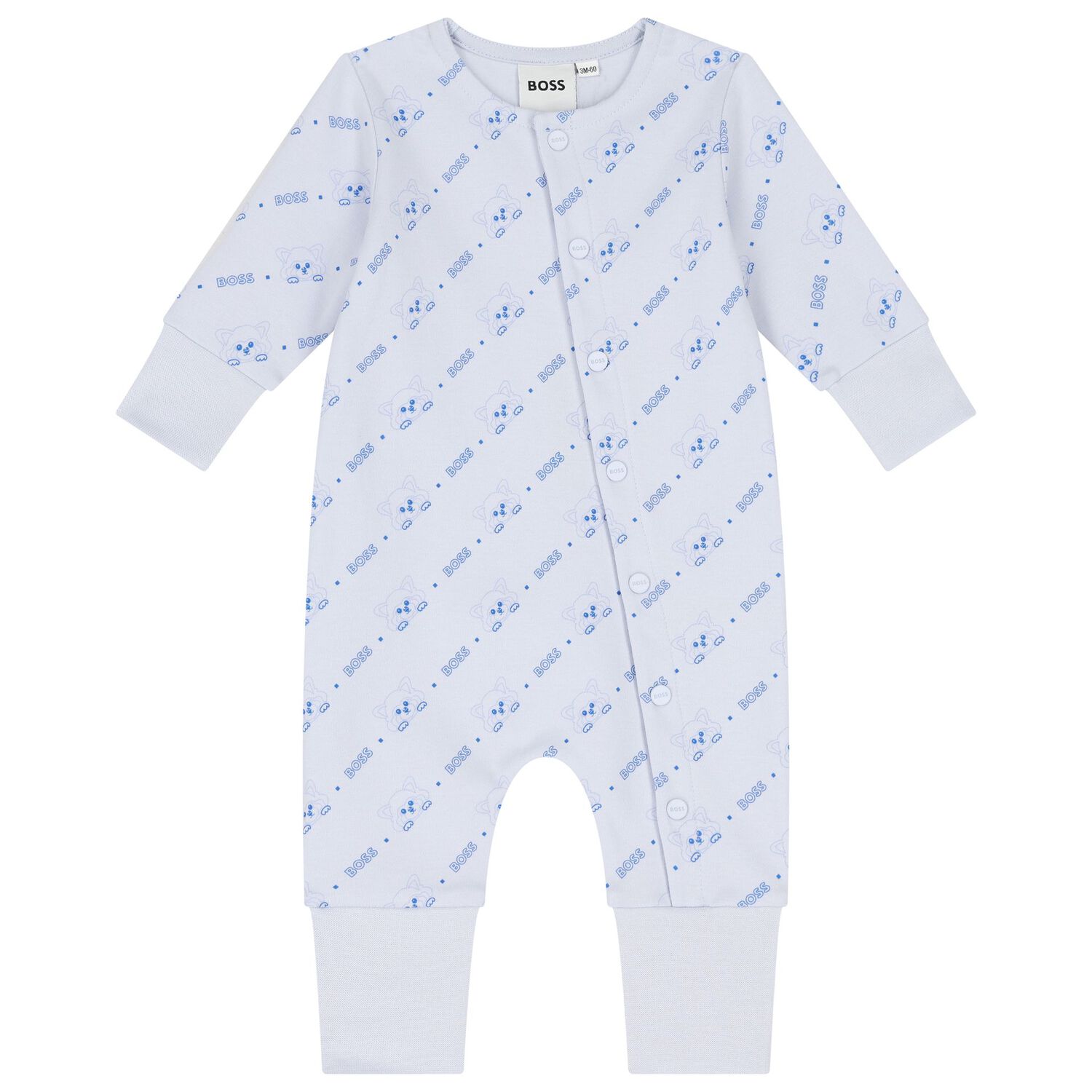 Baby Boys Blue Logo Romper Gift Set, 1, hi-res