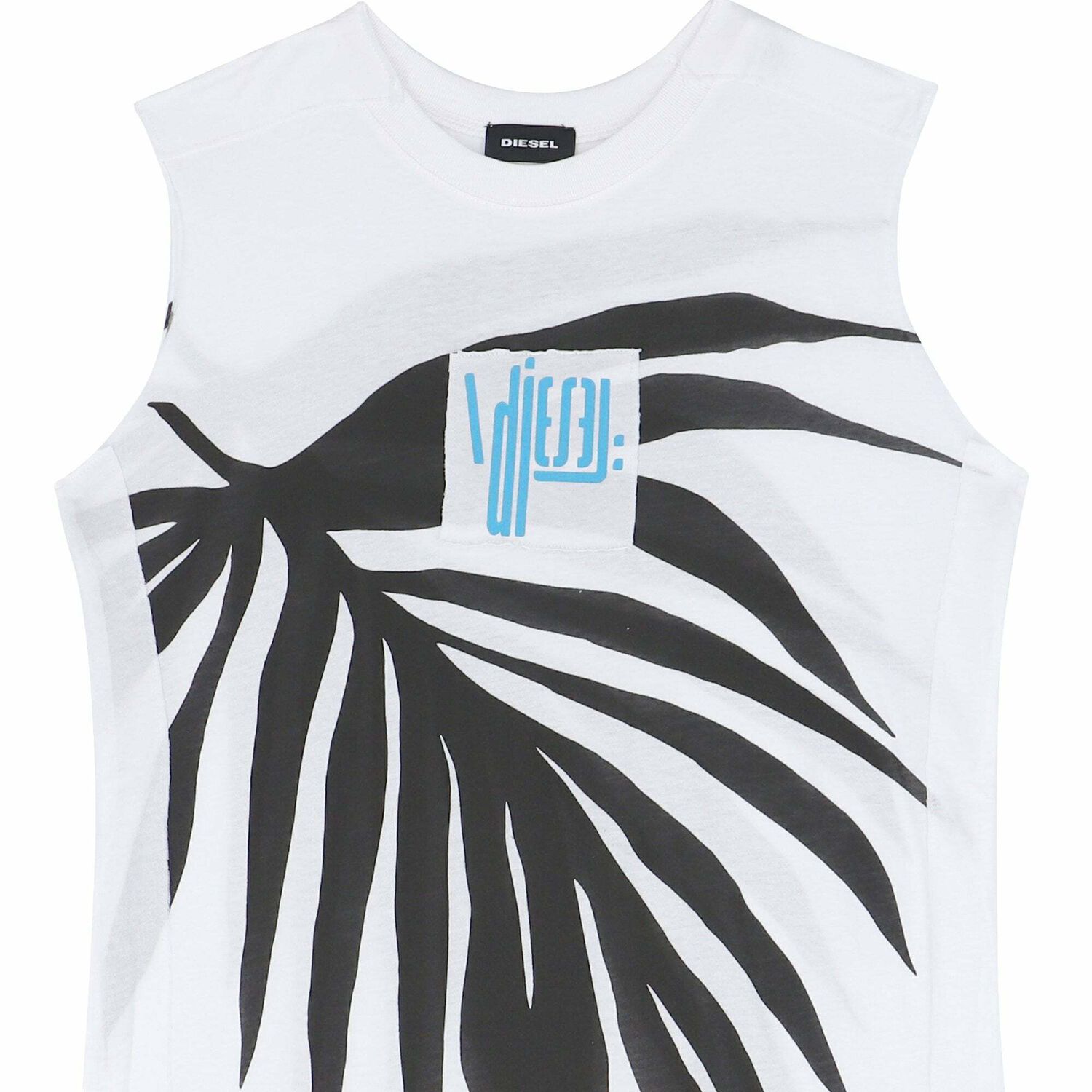 Girls White Printed Sleeveless Dress, 1, hi-res image number null