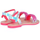 Girls Pink Iridescent Sandals, 1, hi-res