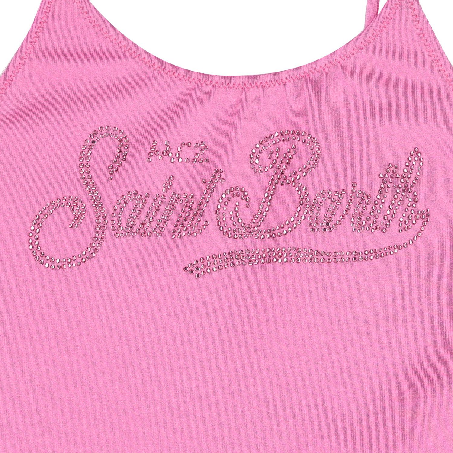 Girls Pink Embellished Logo Swimsuit, 1, hi-res image number null