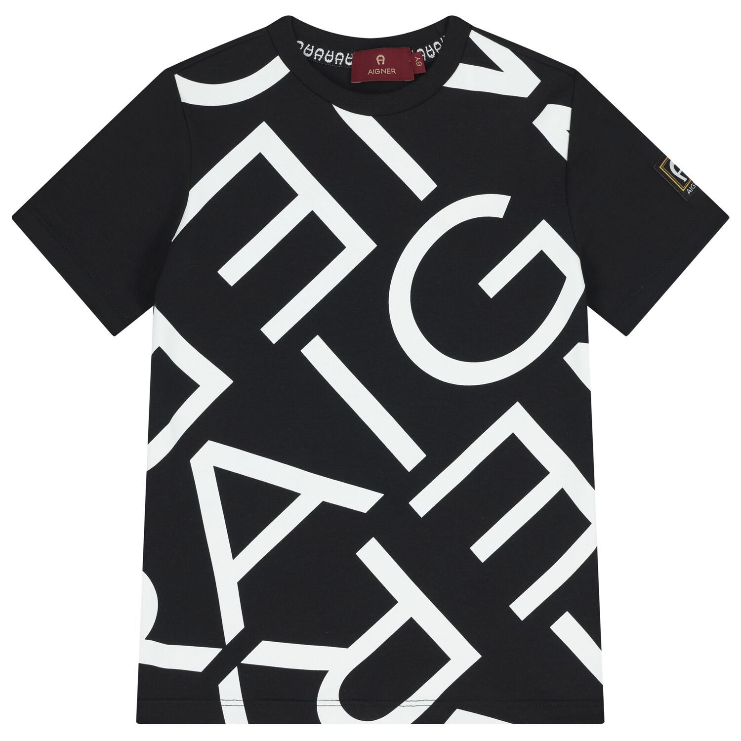 Boys Black & White Logo T-Shirt, 1, hi-res