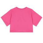 Girls Pink Teddy Bear Logo T-Shirt, 5, hi-res