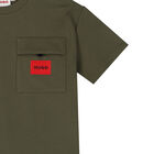 Boys Green Logo Oversized T-Shirt, 1, hi-res