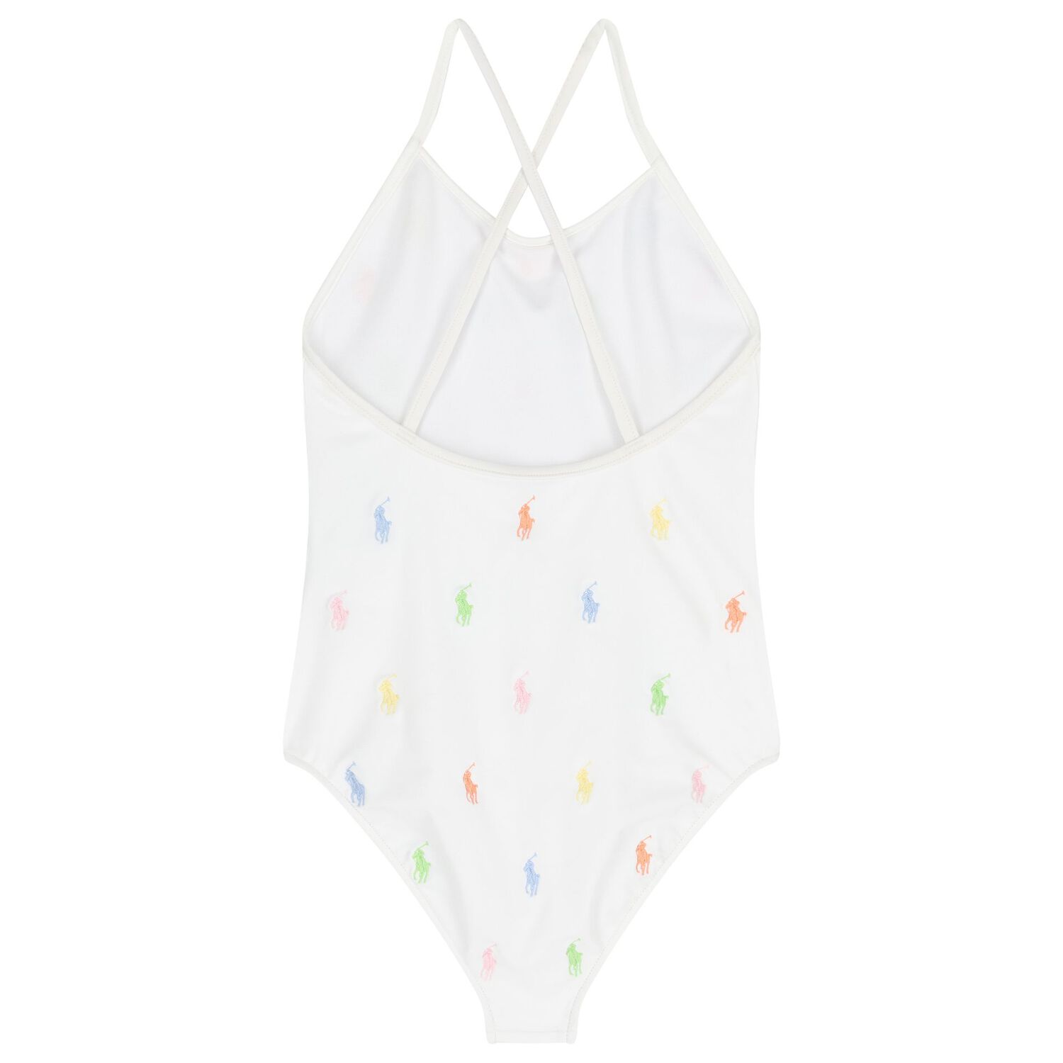 Girls White Logo Swimsuit , 1, hi-res image number null