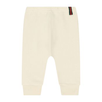 Ivory Web Striped Joggers