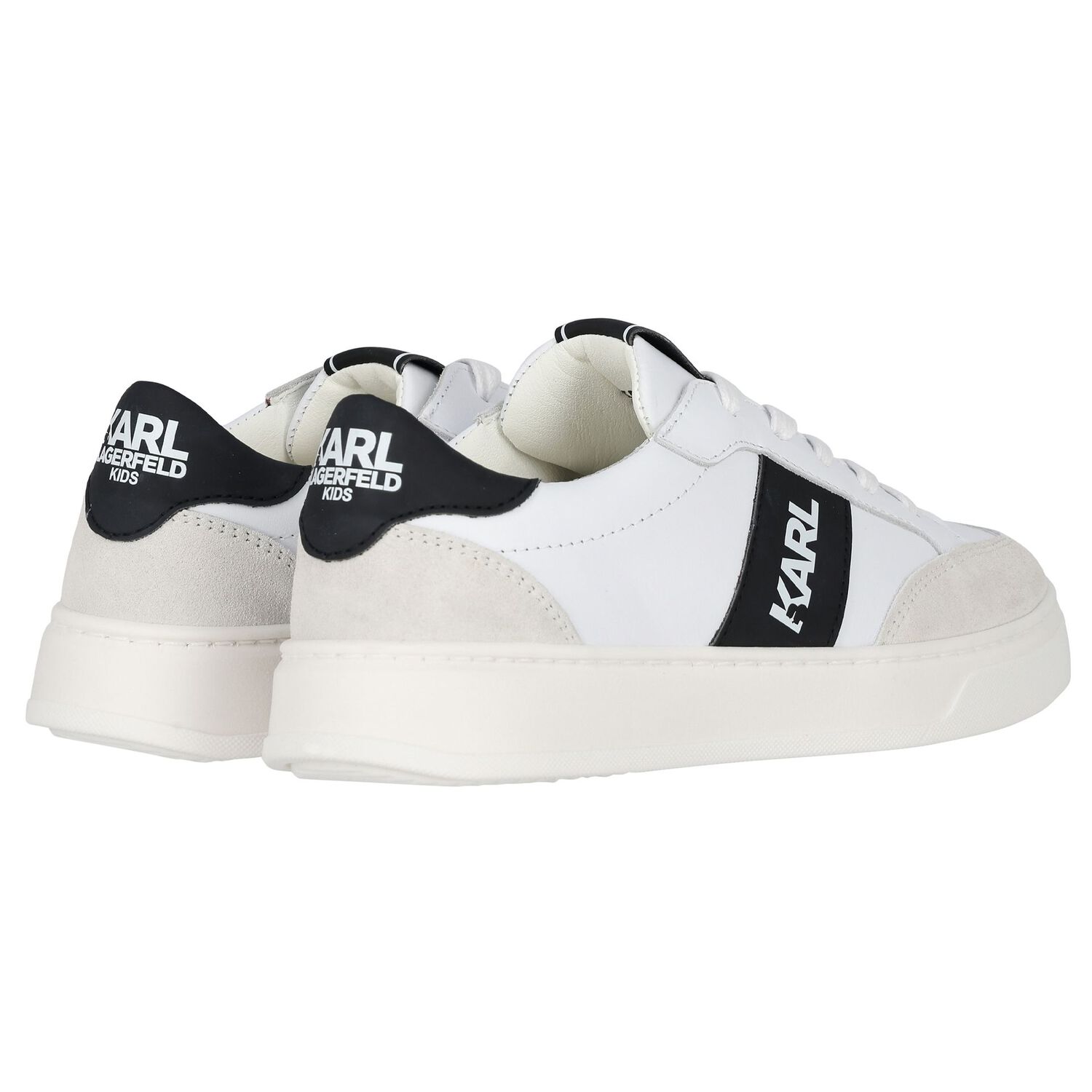 Boys White Logo Trainers, 1, hi-res image number null