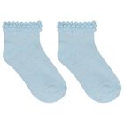 Baby Girls Blue & White Cotton Socks (2 Pack), 1, hi-res