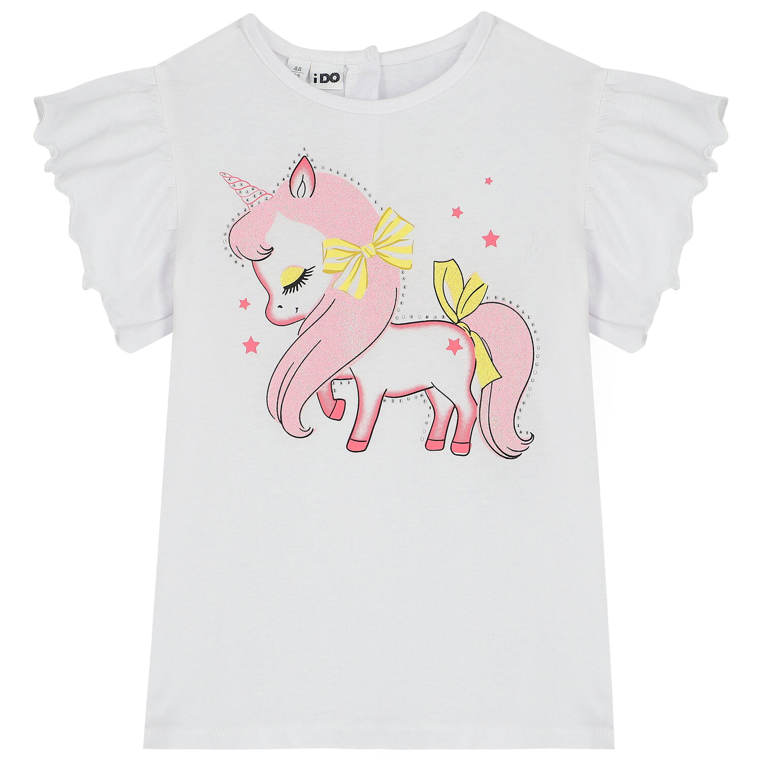 Girls White Unicorn T-Shirt, 1, hi-res