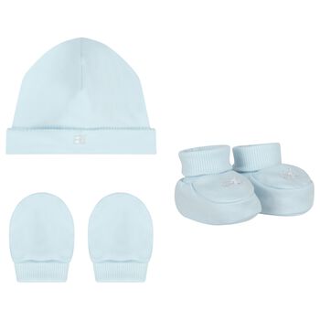 Baby Boys Blue Hat & Booties Gift Set