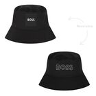 Boys Black Logo Reversible Hat, 1, hi-res