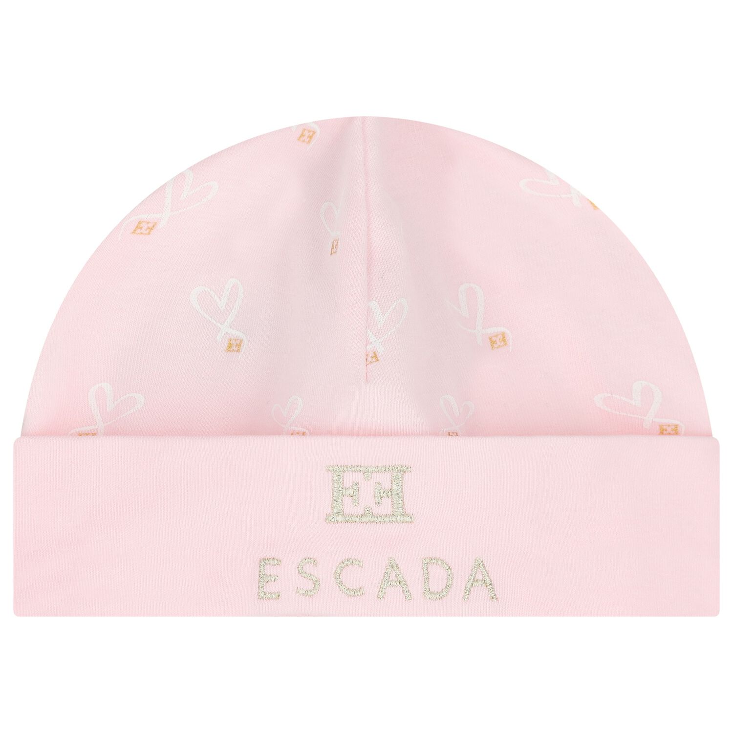 Baby Girls Pink Heart Logo Hat, 2, hi-res