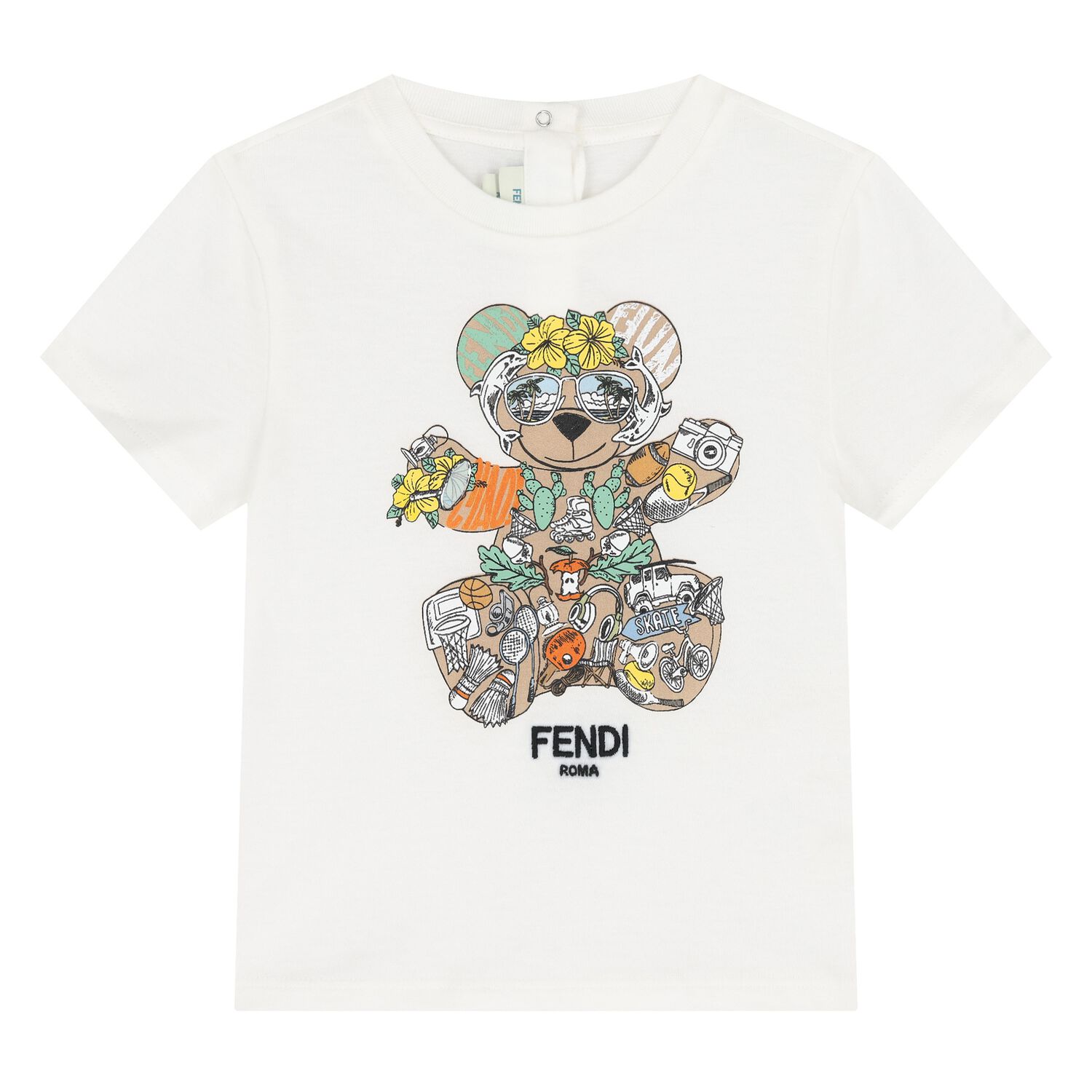 Younger Boys Ivory Teddy Bear T-Shirt, 1, hi-res image number null