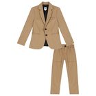 Boys Beige Smart Suit, 1, hi-res