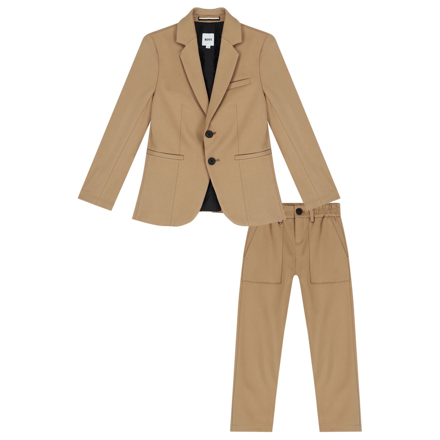 Boys Beige Smart Suit, 1, hi-res