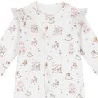 Baby Girls White & Pink Carousel Babygrow Set, 1, hi-res