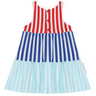 Girls Red, White & Blue Striped Dress, 1, hi-res