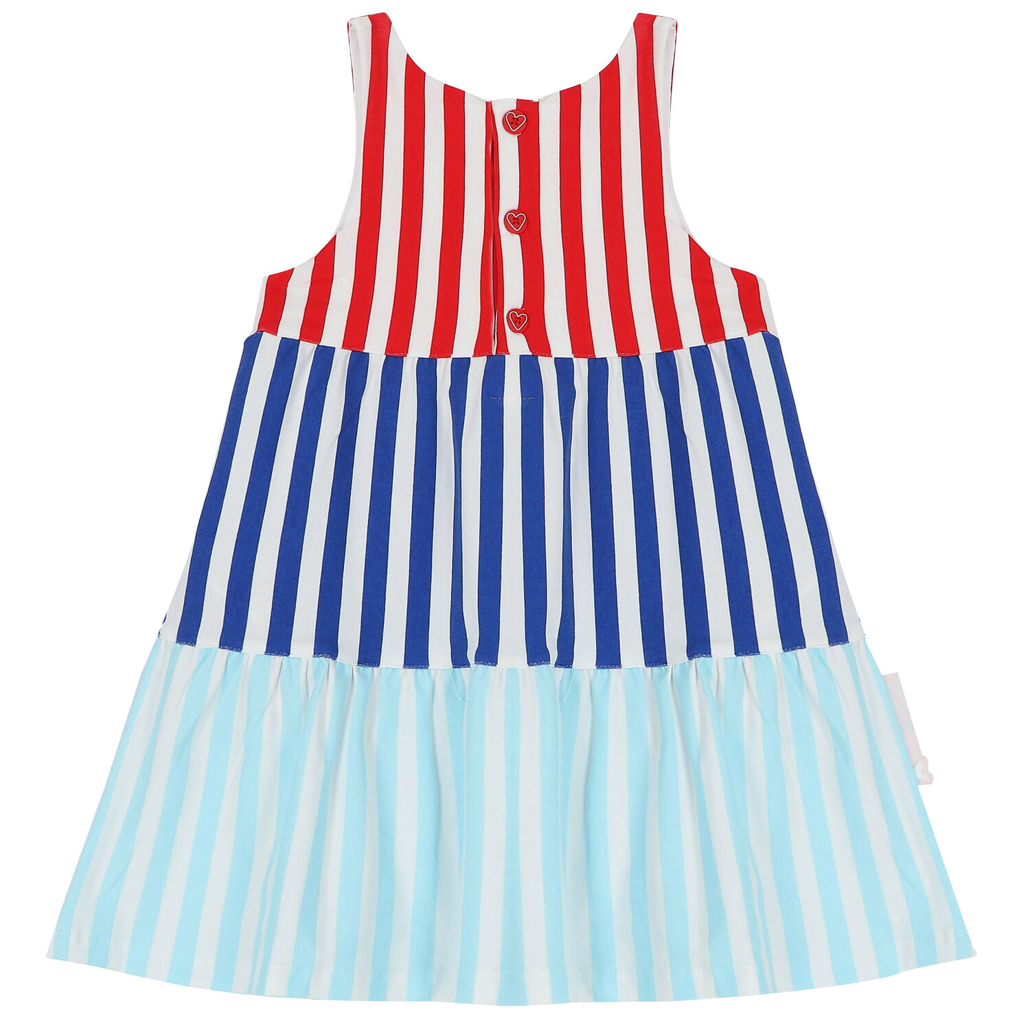 Girls Red, White & Blue Striped Dress, 1, hi-res