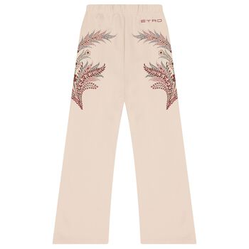Girls Beige Floral Trousers