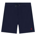 Boys Navy Logo Shorts, 1, hi-res