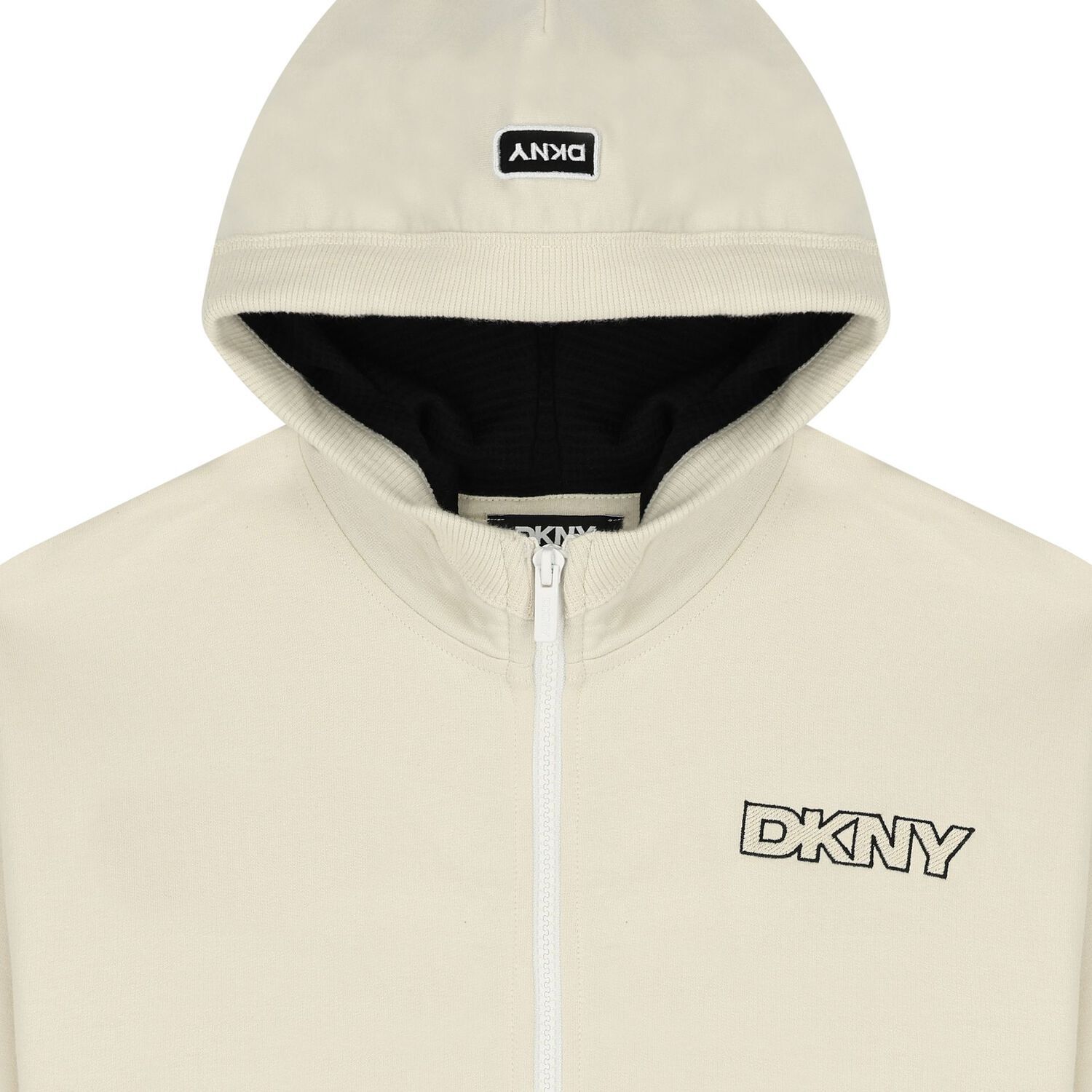 Ivory Logo Hooded Zip Up Top, 1, hi-res image number null