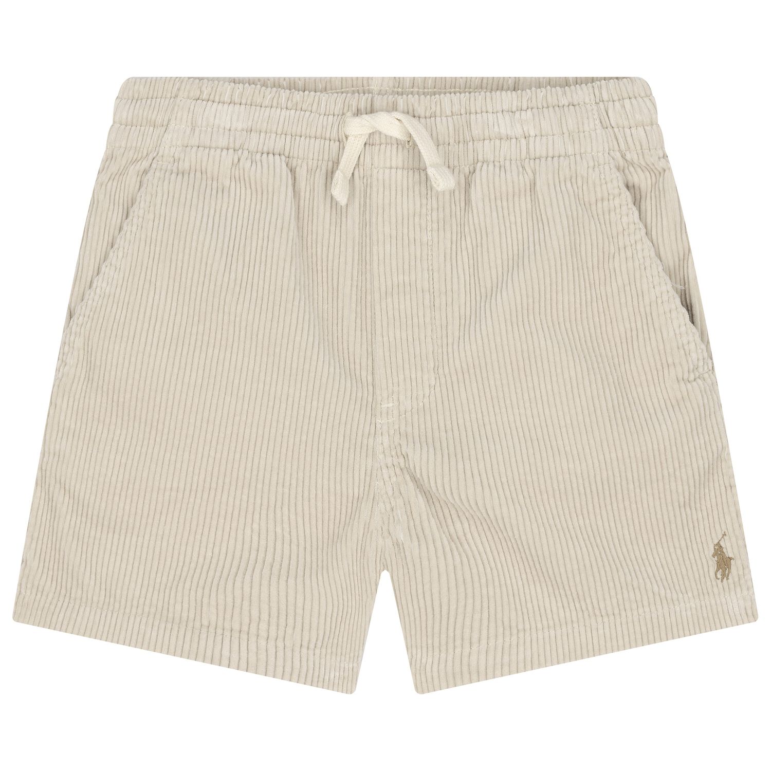 Boys Beige Logo Corduroy Shorts, 1, hi-res