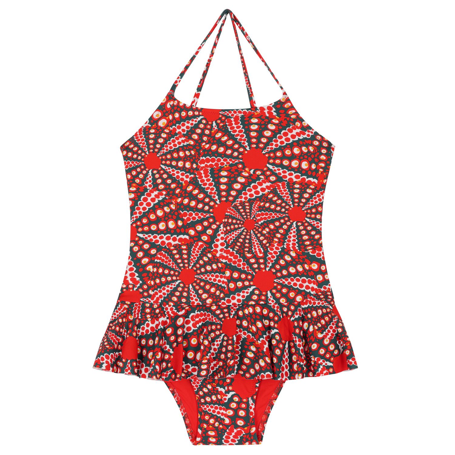 Girls Red Swimsuit, 1, hi-res