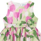 Girls Green & Pink Floral Dress, 3, hi-res