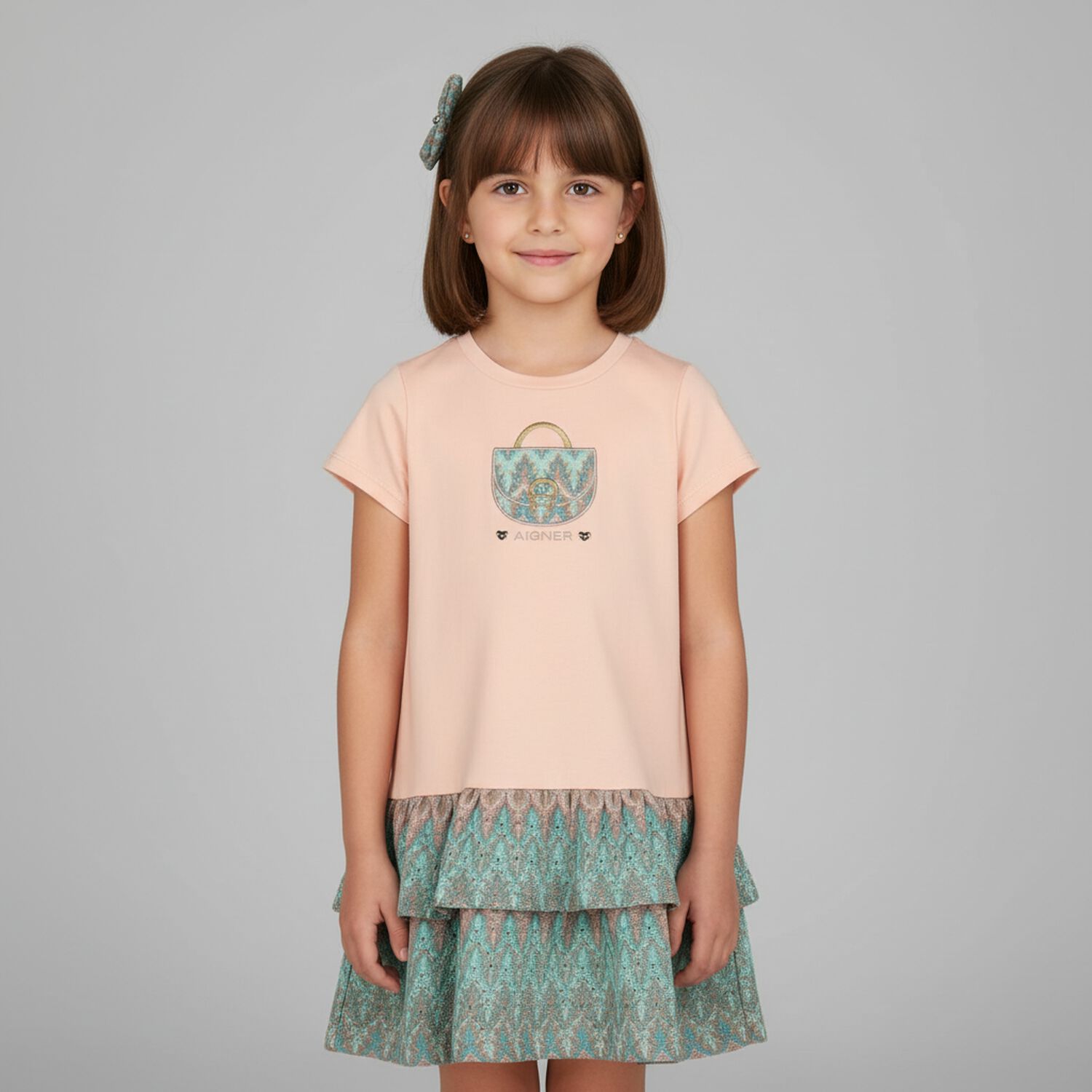 Girls Pink Logo Bag Dress, 1, hi-res image number null