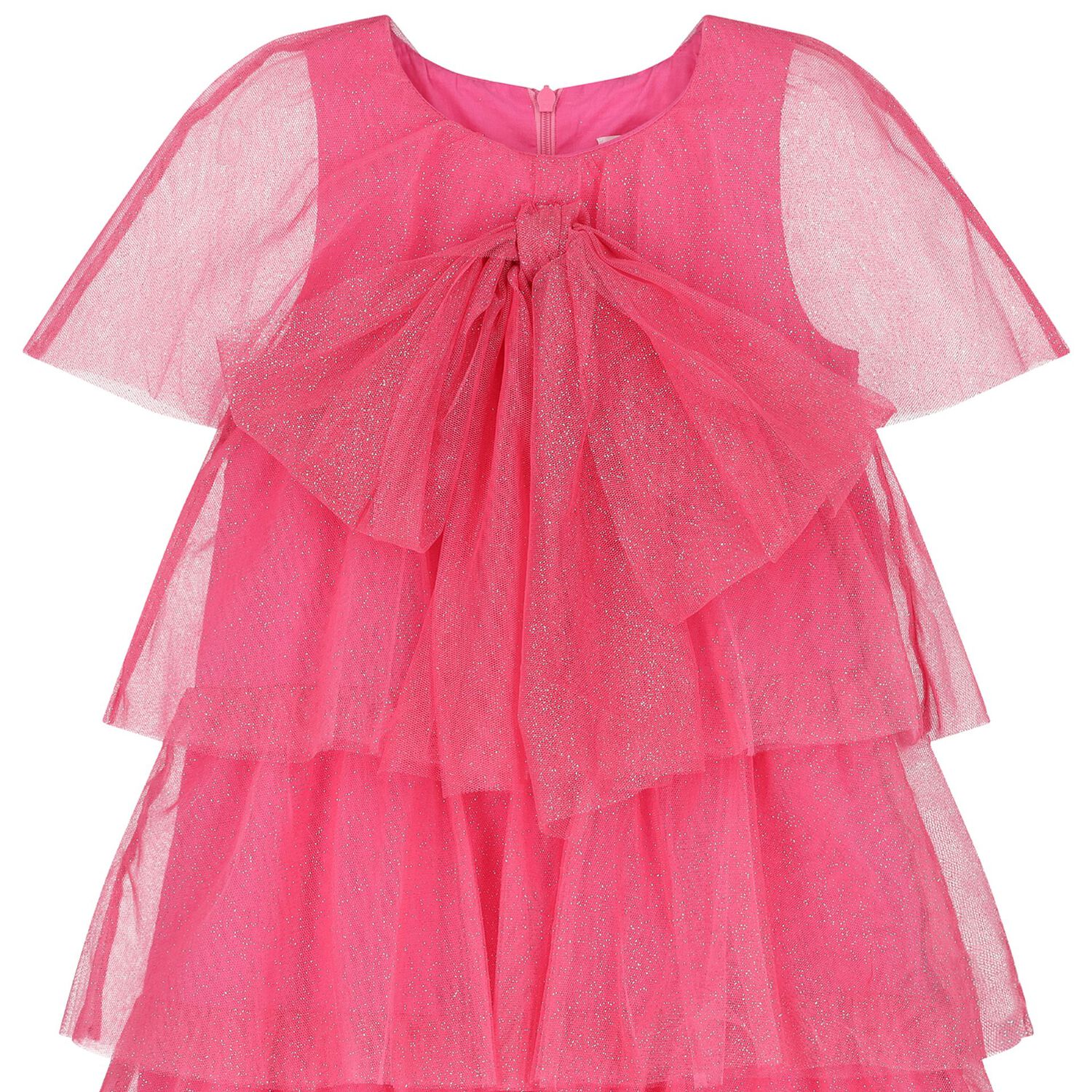 Girls Glittery Pink Tulle Dress, 1, hi-res image number null