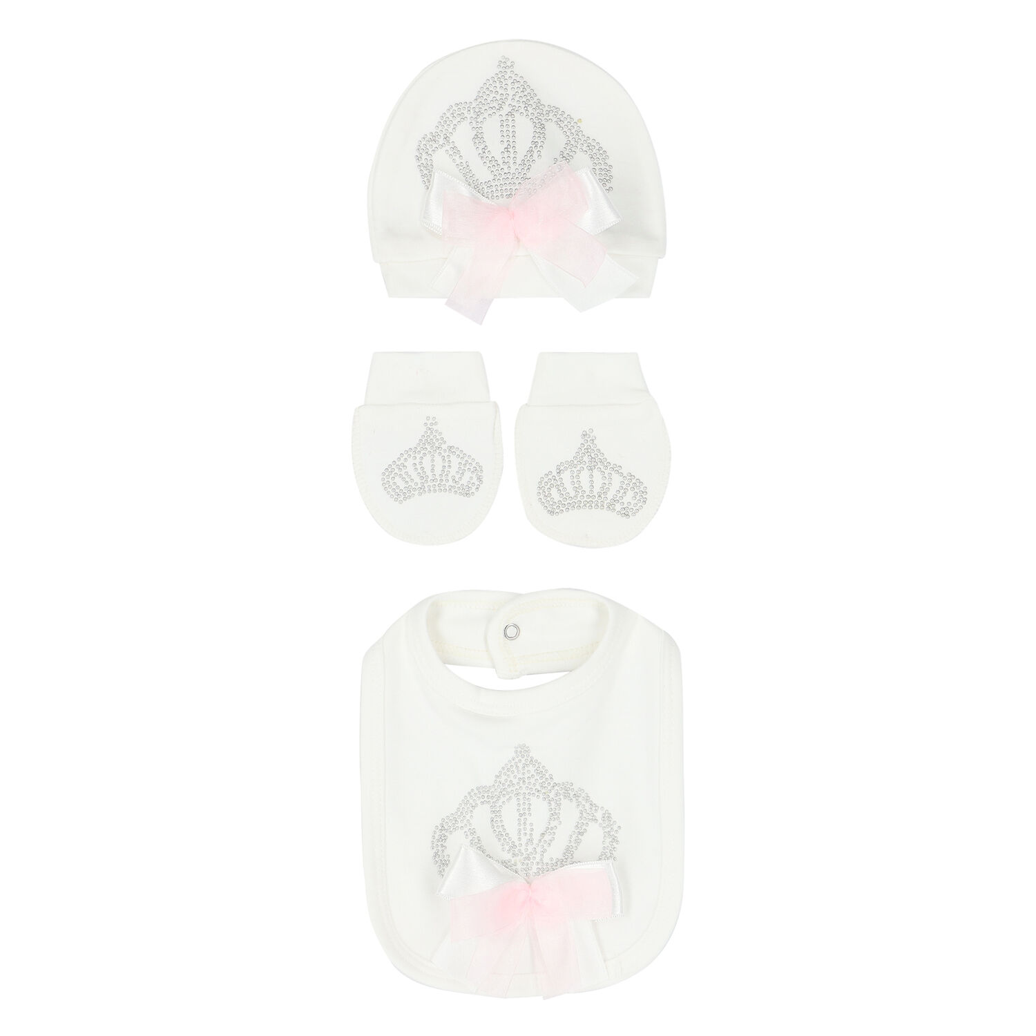 Baby Girls Ivory 4-Piece Babysuit Set, 1, hi-res image number null