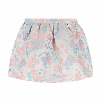 Girls Pink Floral Skirt