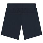 Boys Navy Blue Logo Shorts, 1, hi-res