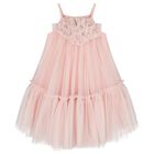 Girls Pink Embellished Tulle Dress, 1, hi-res