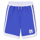 Blue & White Logo Shorts, 1, hi-res