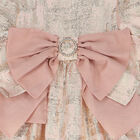 Girls Pink & Gold Jacquard Bow Dress, 1, hi-res