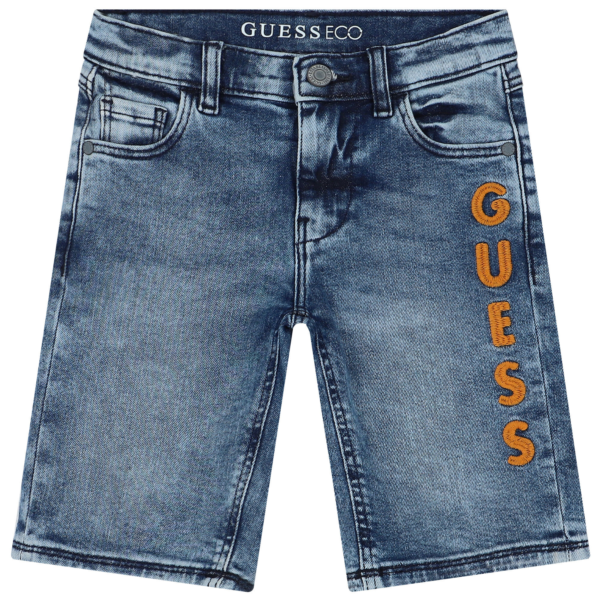 Guess Boys Blue Logo Denim Shorts Junior Couture UK
