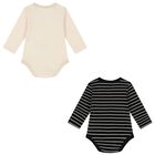 Baby Boys Black & Ivory Bodysuits ( 2 Pack ), 1, hi-res