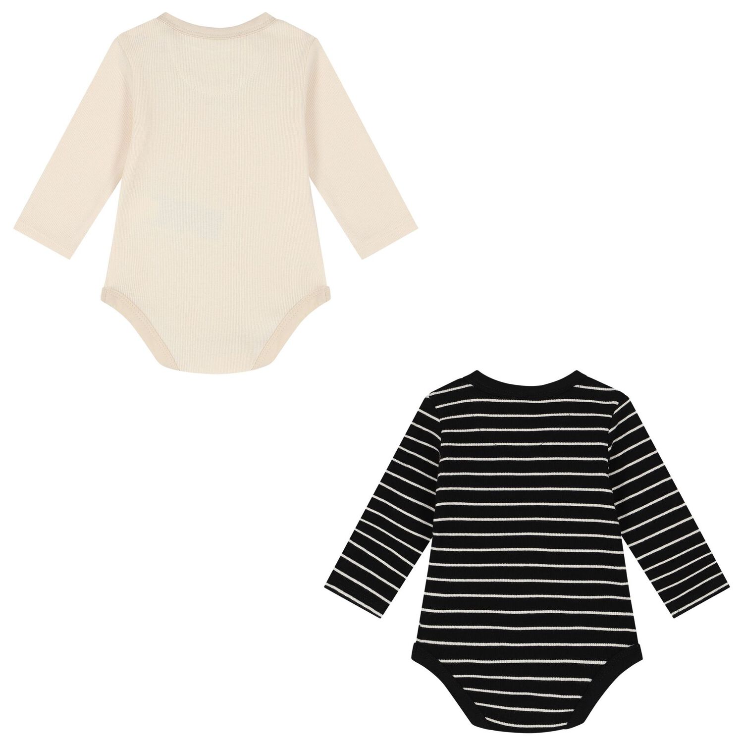 Baby Boys Black & Ivory Bodysuits ( 2 Pack ), 1, hi-res